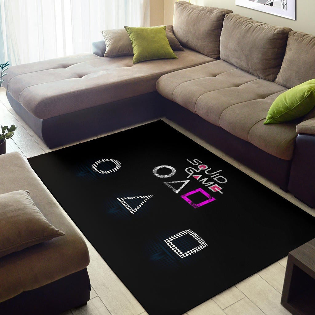 Squid Game Movie Area Rug Round Square Triangle Symbol Dot Style Rugs Home Decor