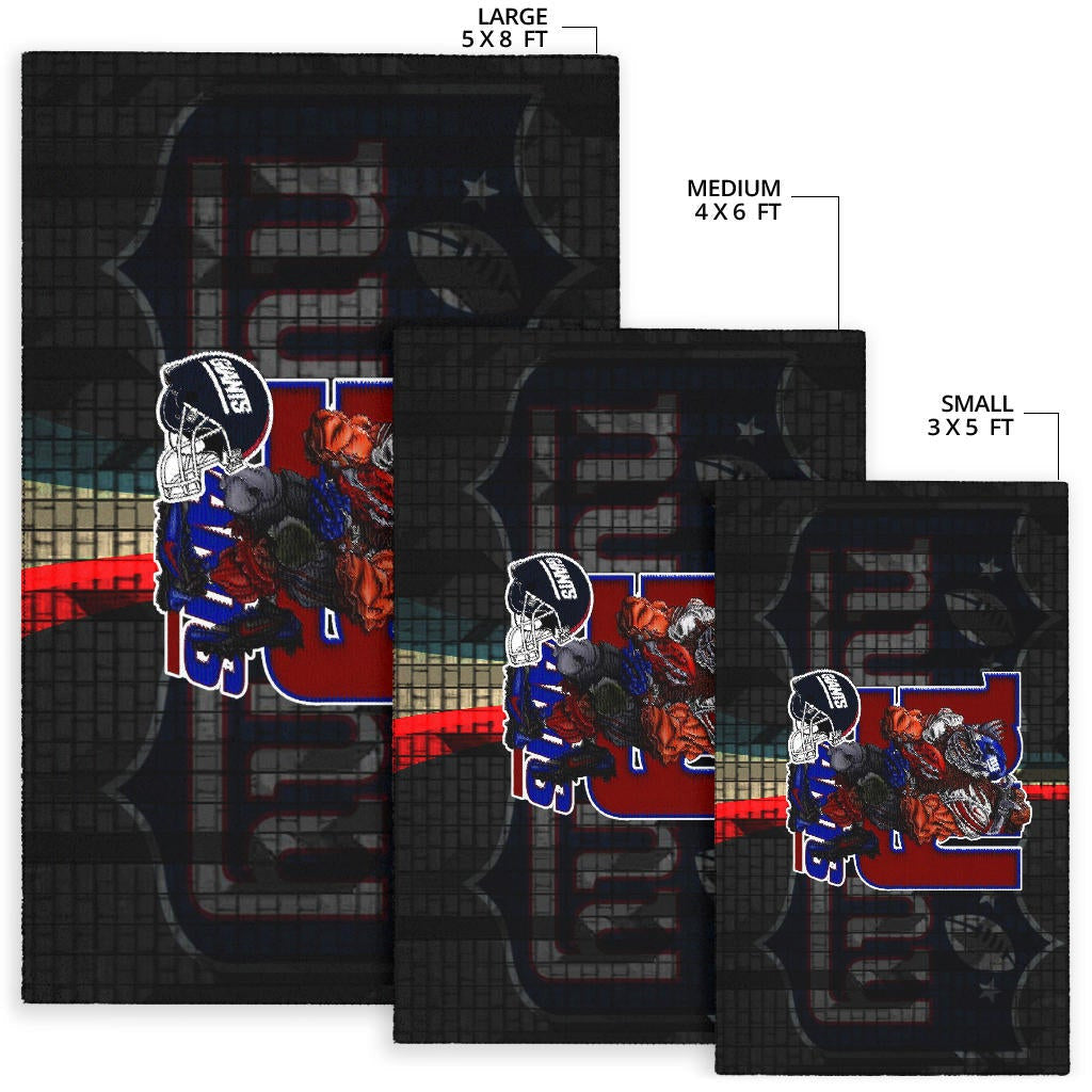 New York Giants American Football Team Area Rug Big Muscle Player With Black Helmet Rugs Home Decor