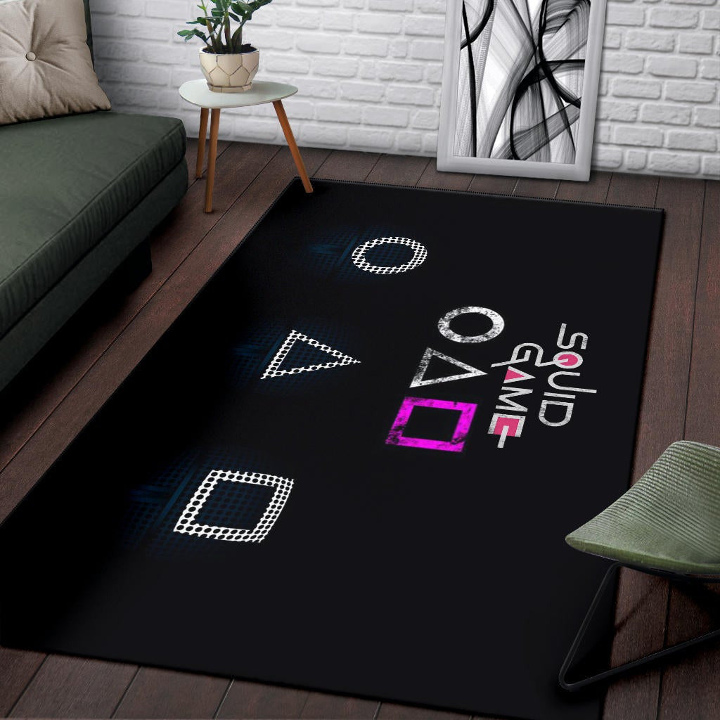 Squid Game Movie Area Rug Round Square Triangle Symbol Dot Style Rugs Home Decor