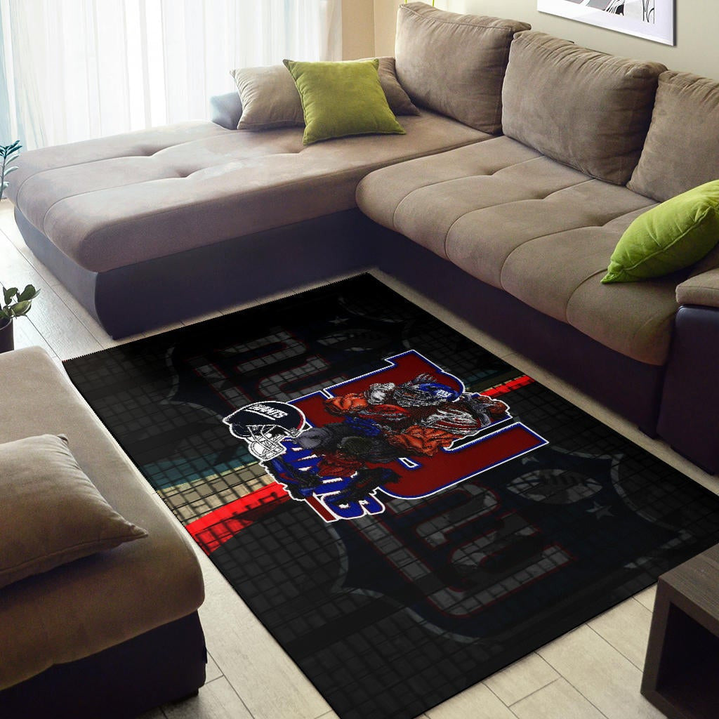 New York Giants American Football Team Area Rug Big Muscle Player With Black Helmet Rugs Home Decor