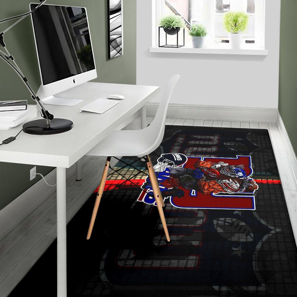 New York Giants American Football Team Area Rug Big Muscle Player With Black Helmet Rugs Home Decor