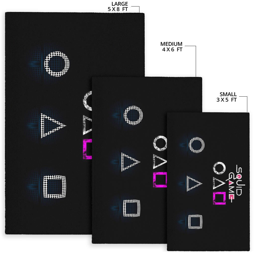 Squid Game Movie Area Rug Round Square Triangle Symbol Dot Style Rugs Home Decor