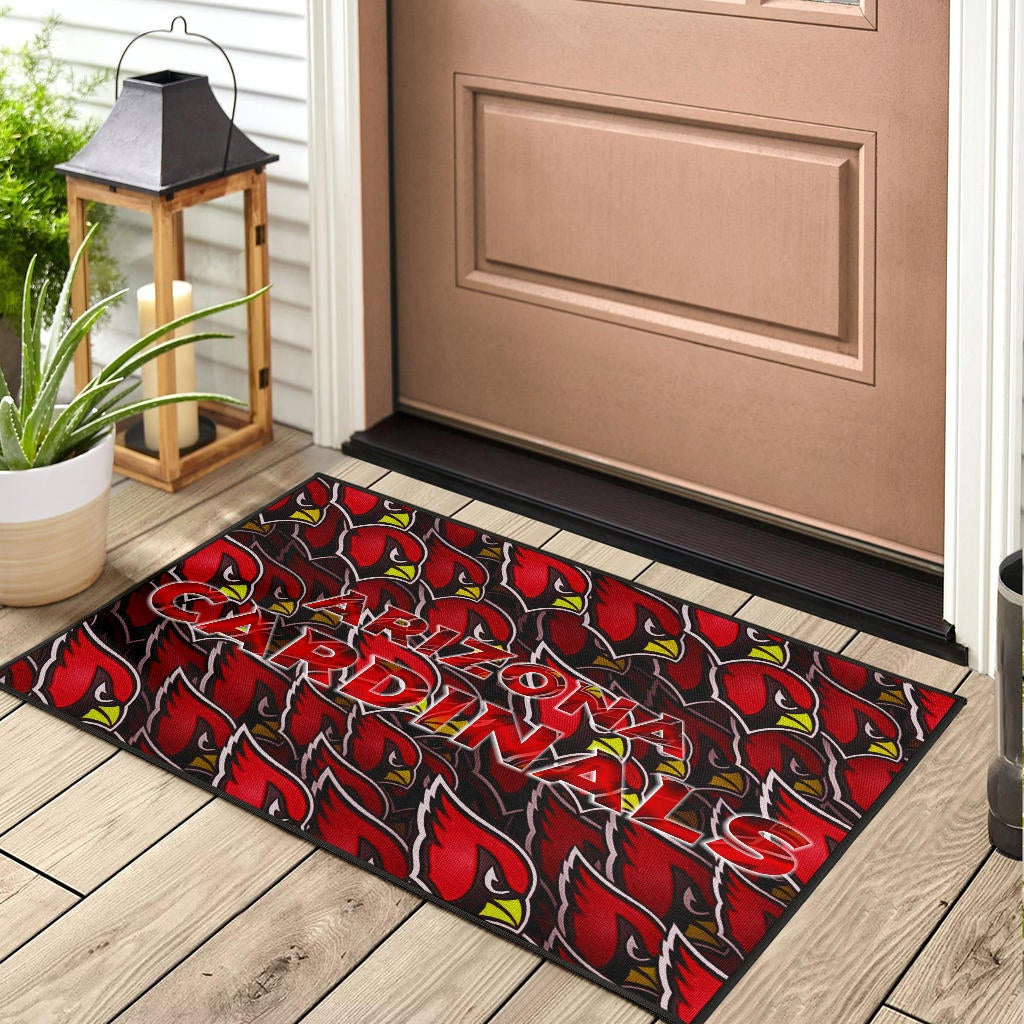 American Football Team Door Mat - Arizona Cardinals Bird Head Doodle Door Mat Home Decor