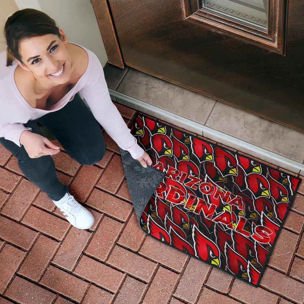 American Football Team Door Mat - Arizona Cardinals Bird Head Doodle Door Mat Home Decor