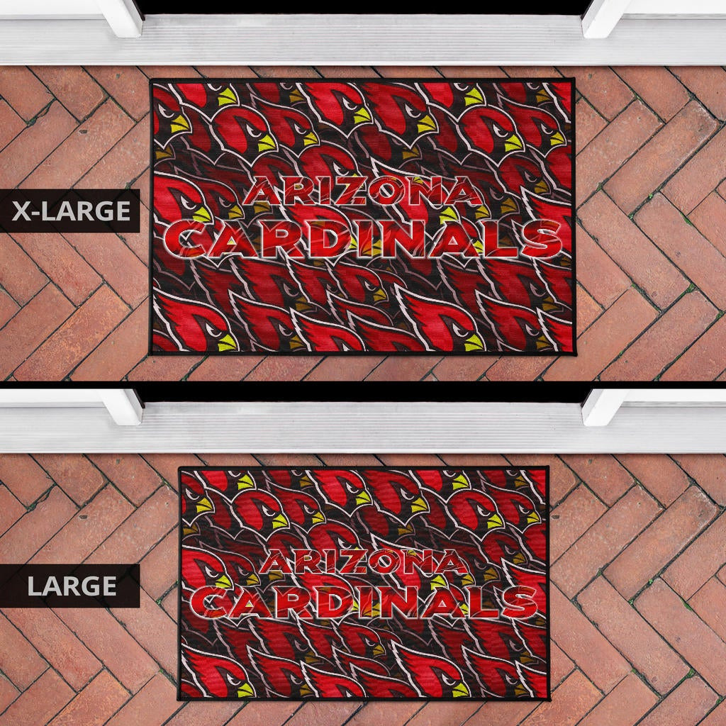 American Football Team Door Mat - Arizona Cardinals Bird Head Doodle Door Mat Home Decor