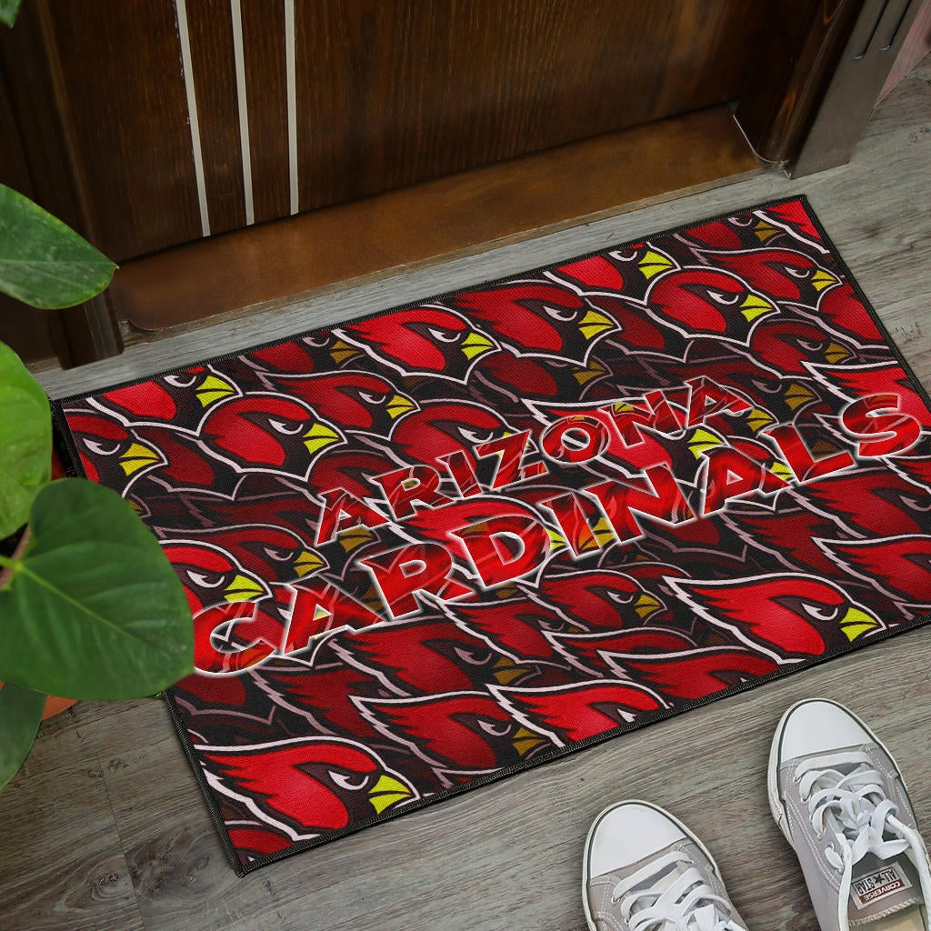 American Football Team Door Mat - Arizona Cardinals Bird Head Doodle Door Mat Home Decor