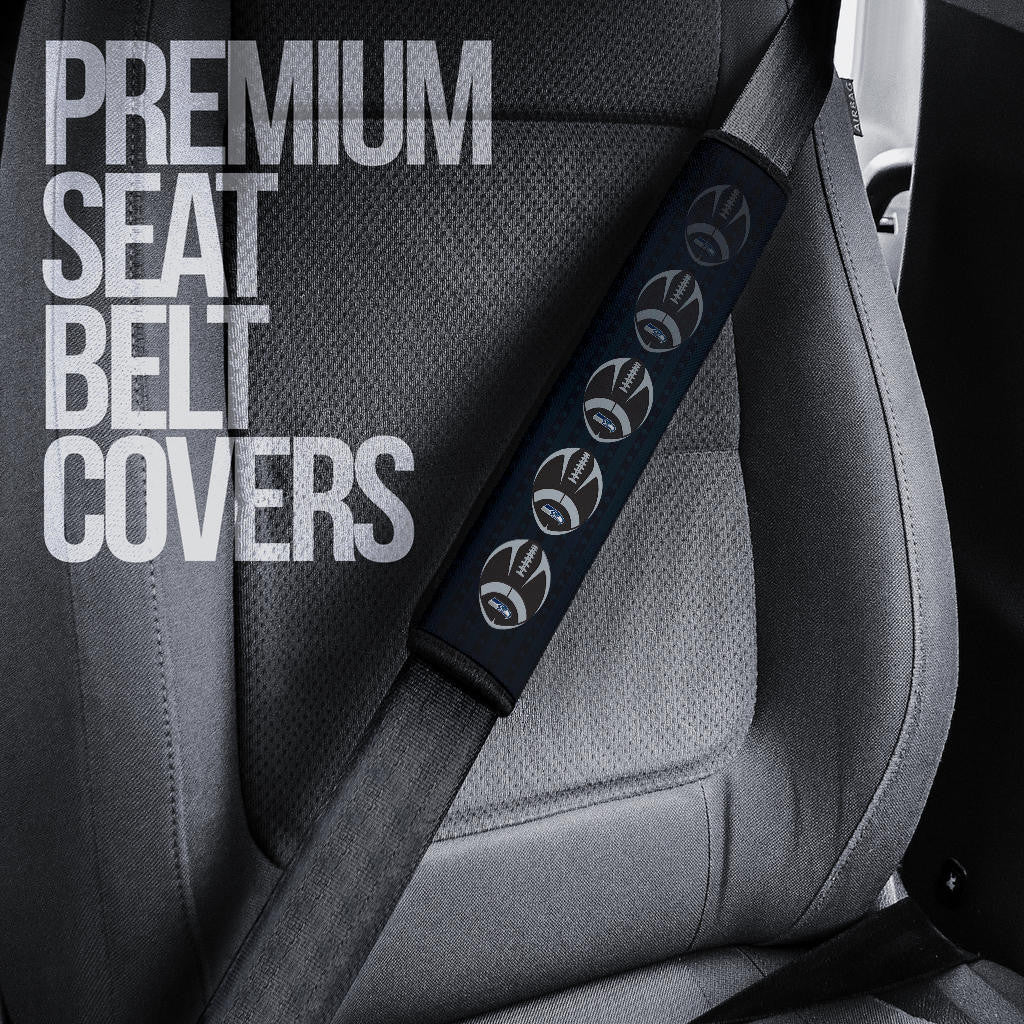 American Football Team Seat Belt Covers - Seattle Seahawks City Number 12 Rugby Balls Belt Covers