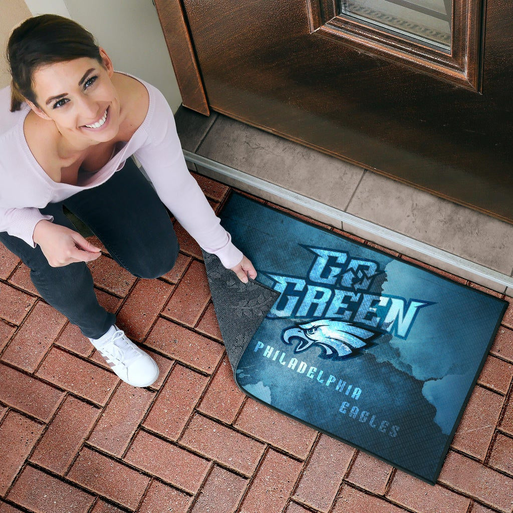 Philadelphia Eagles American Football Team Door Mat Eagle Head Go Green On Territory Map Door Mat Home Decor