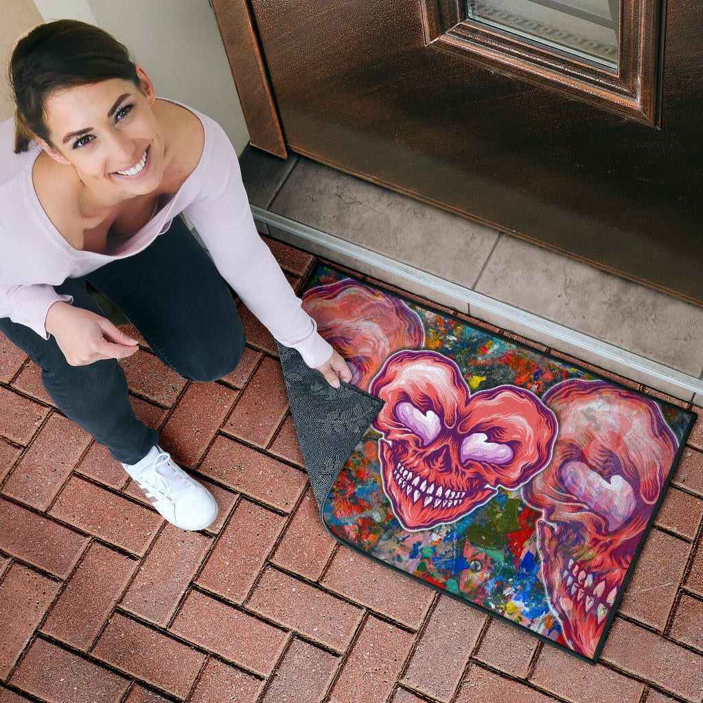 Valentine Door Mat - Devil Heart Smiling Face Patterns Door Mat Home Decor