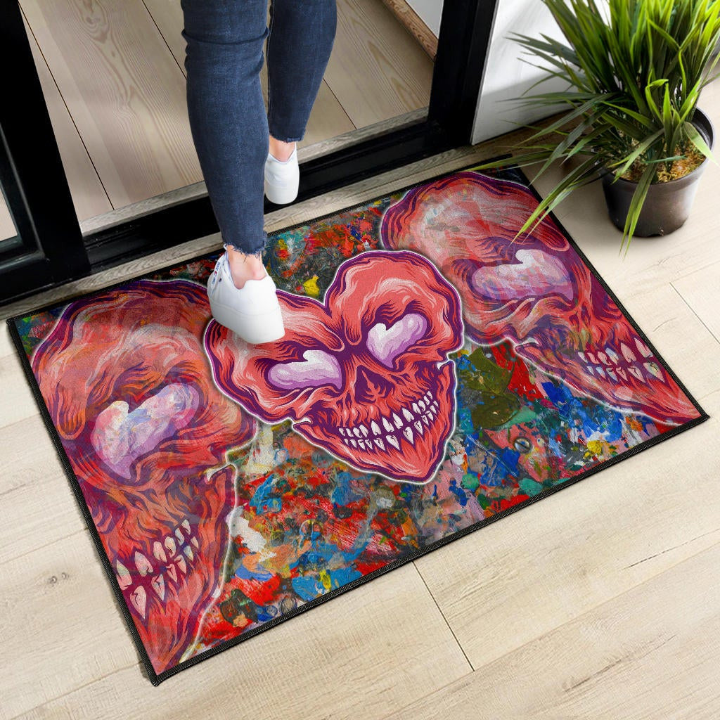 Valentine Door Mat - Devil Heart Smiling Face Patterns Door Mat Home Decor