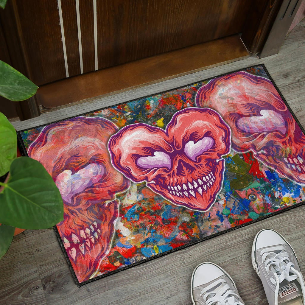 Valentine Door Mat - Devil Heart Smiling Face Patterns Door Mat Home Decor
