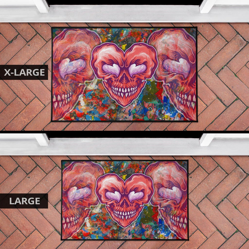 Valentine Door Mat - Devil Heart Smiling Face Patterns Door Mat Home Decor