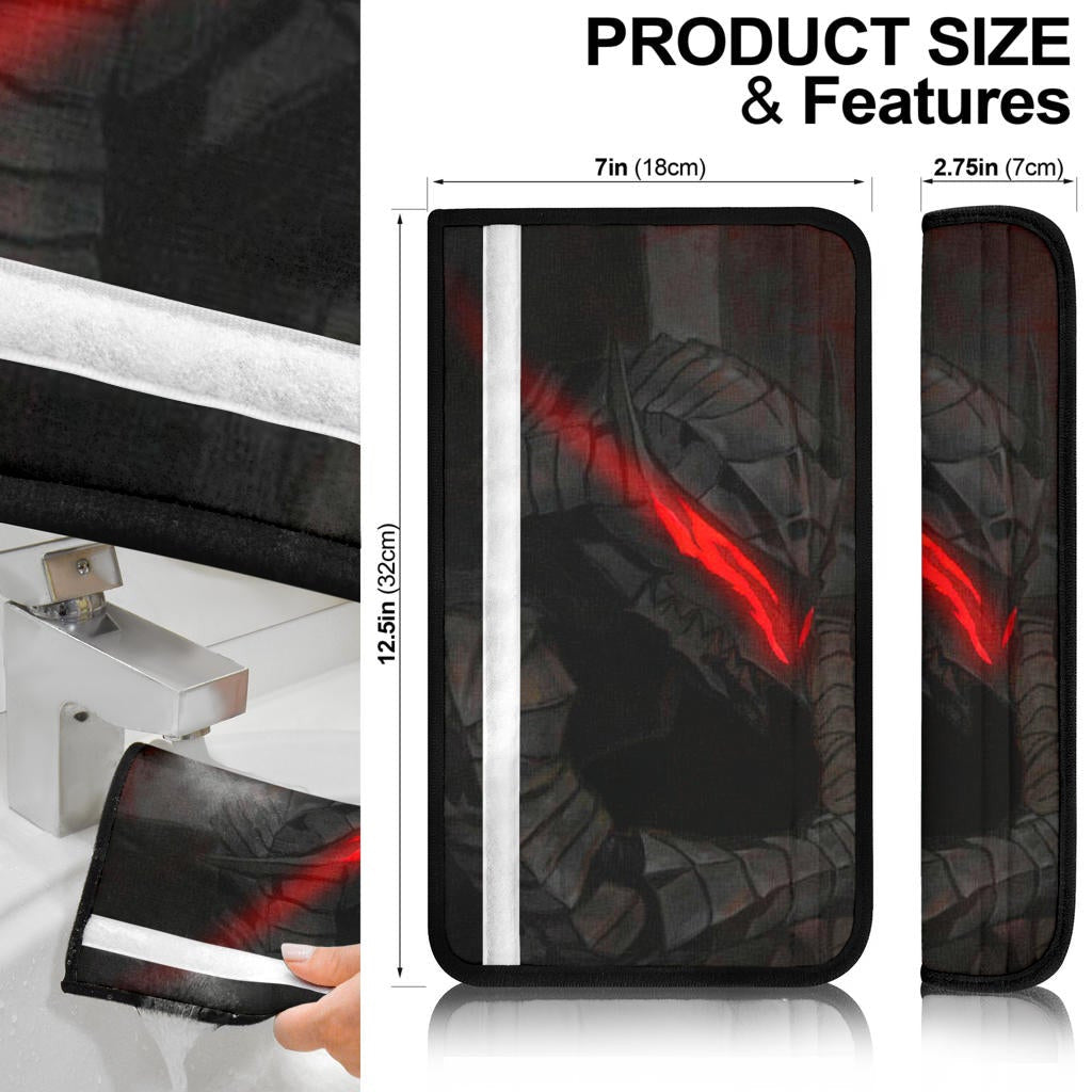 Berserk Anime Seat Belt Covers - Guts Armor With Sword Red Eyes Sacrifice Symbol Belt Covers