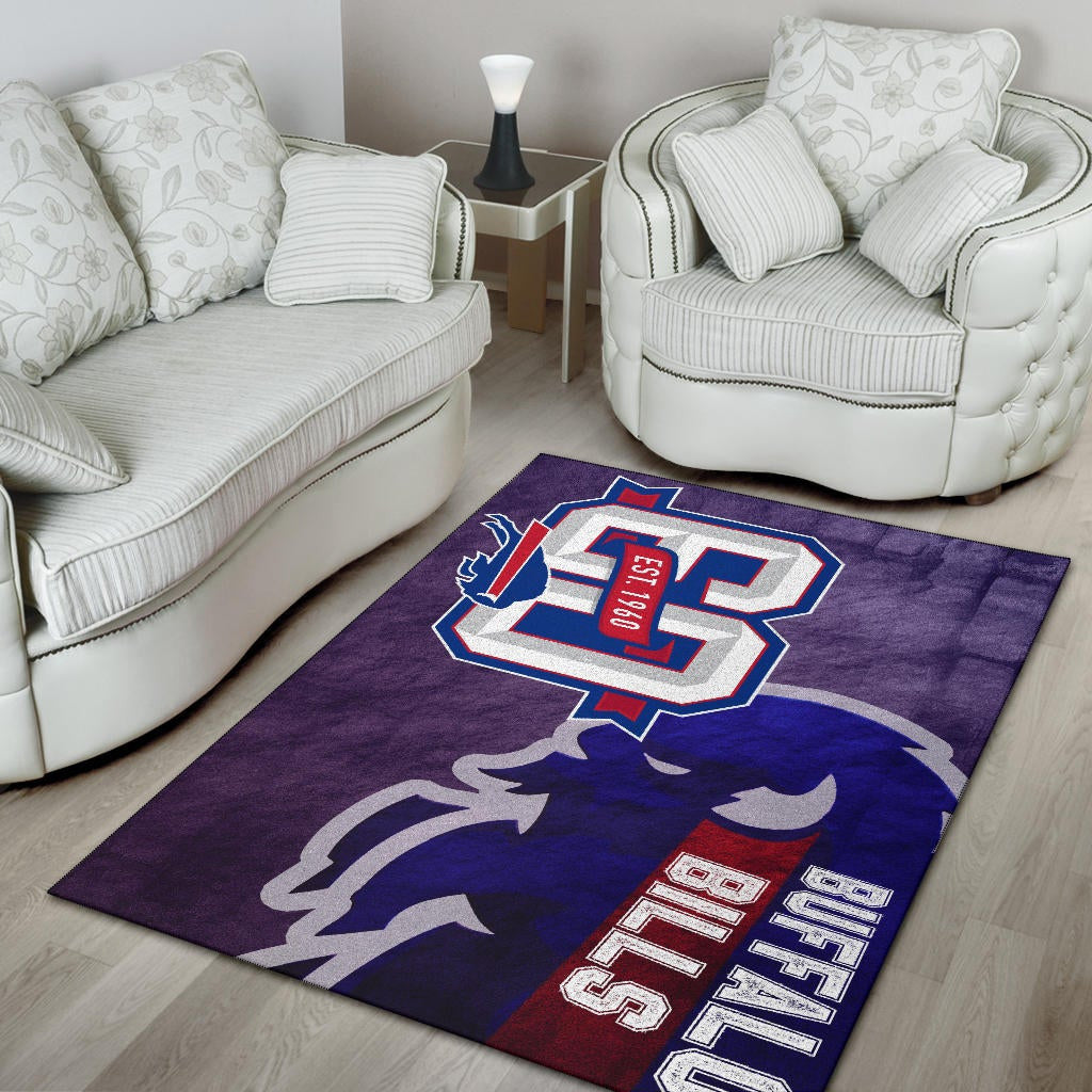 Buffalo Bills American Football Team Area Rug Blue Strongest Buffalo Fighting Est 1960 Text Rugs Home Decor