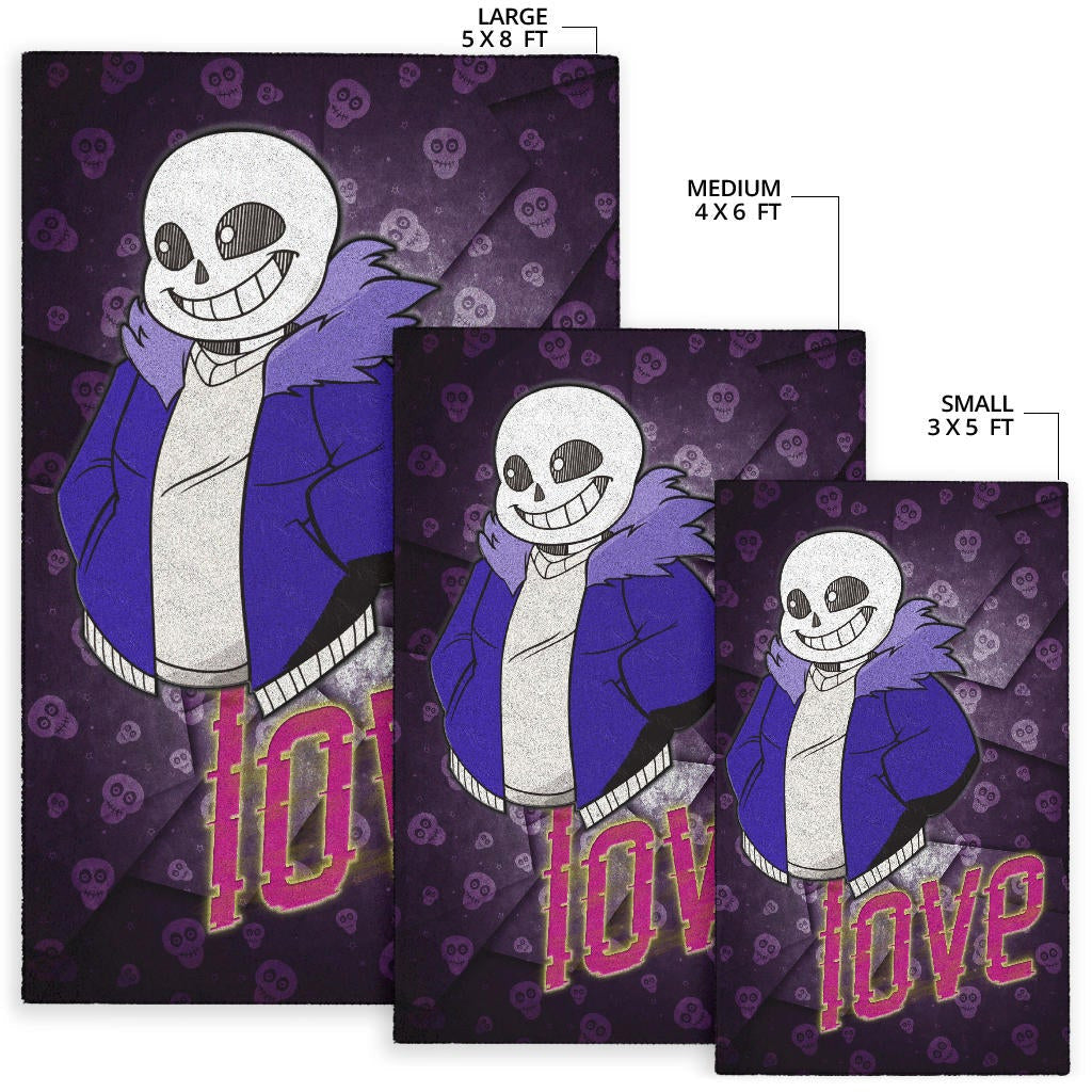 Skull Area Rug - Love Sans Wearing Blue Winter Clothes Skull Patterns Rugs Home Decor