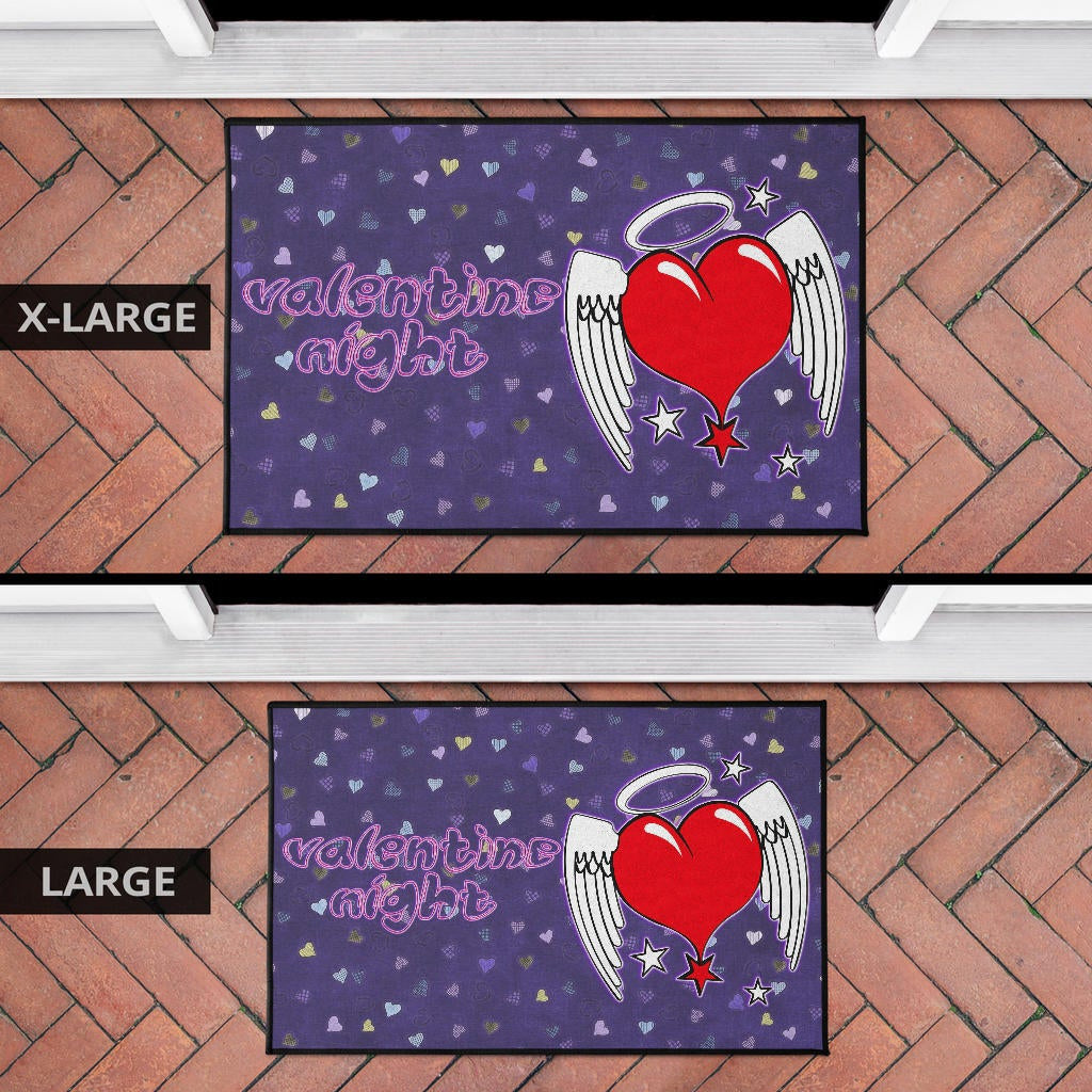 Valentine Door Mat Heart Wings With Halo Romantic Valentine Night Door Mat Home Decor NT121106