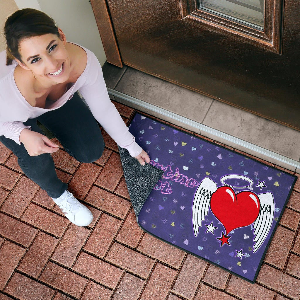 Valentine Door Mat Heart Wings With Halo Romantic Valentine Night Door Mat Home Decor NT121106