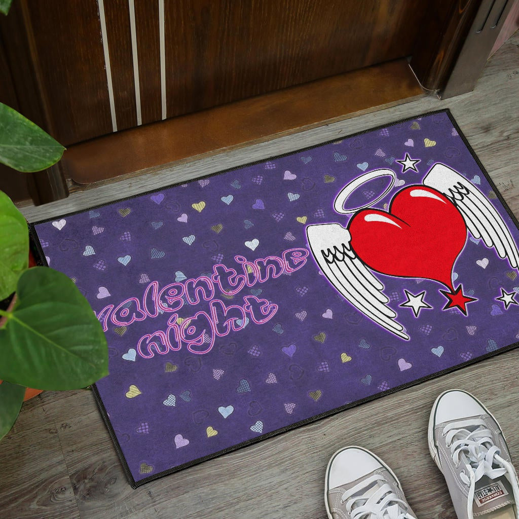 Valentine Door Mat Heart Wings With Halo Romantic Valentine Night Door Mat Home Decor NT121106