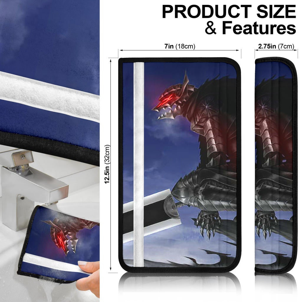 Berserk Anime Seat Belt Covers - Lonely Guts Armor Look Up To Sky Sacrifice Symbol Belt Covers