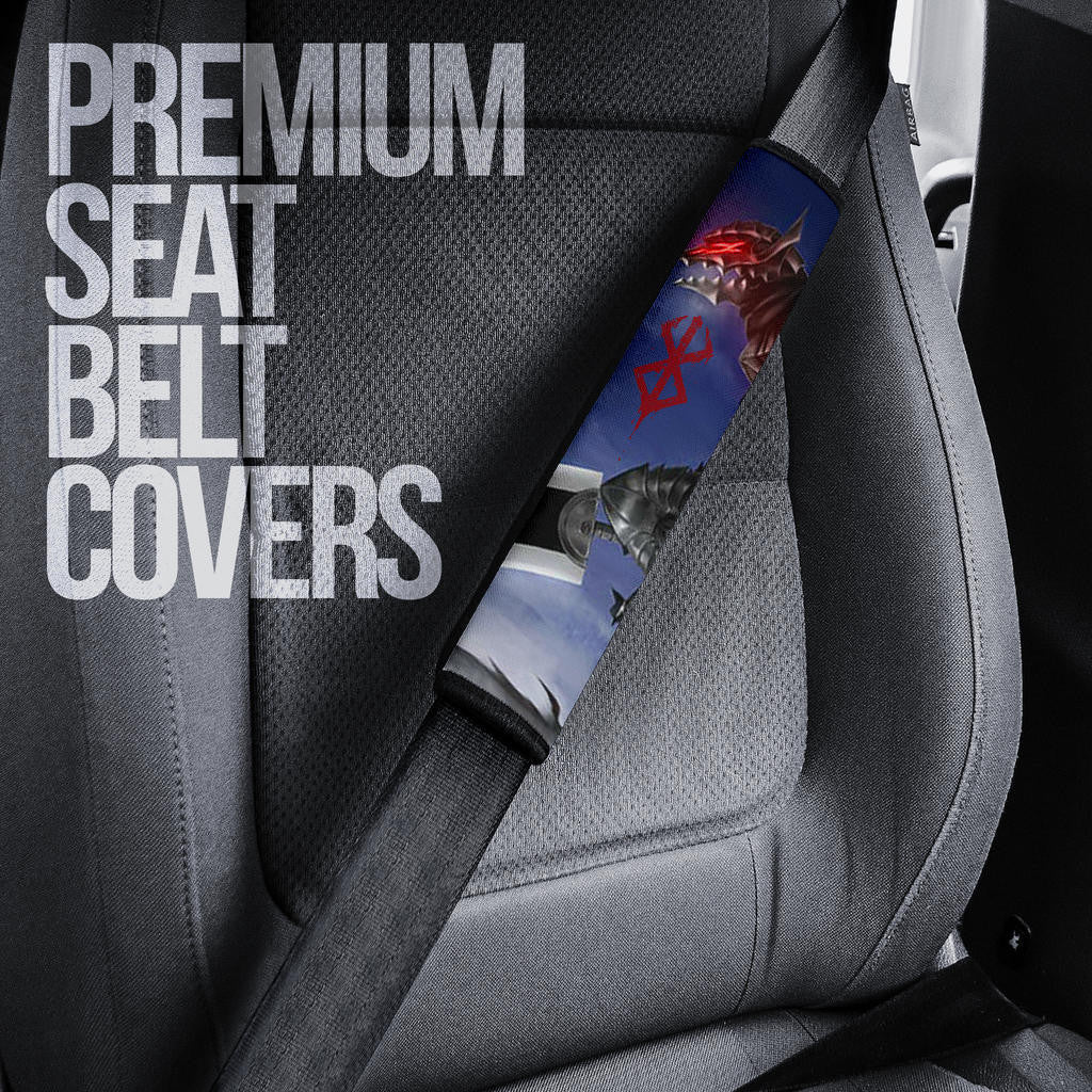 Berserk Anime Seat Belt Covers - Lonely Guts Armor Look Up To Sky Sacrifice Symbol Belt Covers