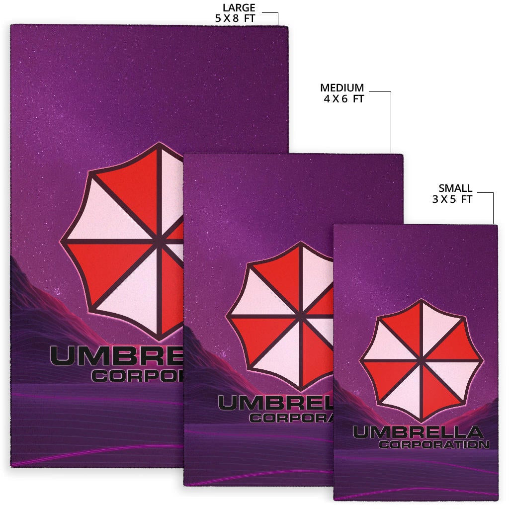 Resident Evil Game Area Rug - Umbrella Corp Symbol Retro Galaxy Wave Rugs Home Decor