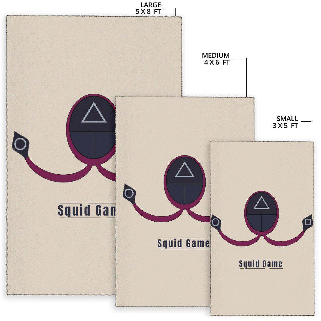 Squid Game Movie Area Rug Minimal Squid Worker Round Triangle Square Symbol Rugs Home Decor