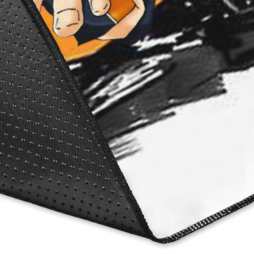 Haikyuu Anime Area Rug - Chibi Shouyou Hinata 10 Playing Volleyball Black Ravens Rugs Home Decor
