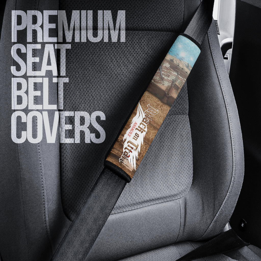 Attack On Titan Anime Seat Belt Covers AOT Levi Squad Green Coat Eren Mikasa Armin Historia Belt Covers