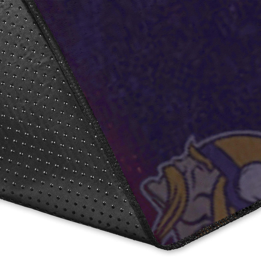 Minnesota Vikings American Football Team Area Rug Cool Purple Helmet Pink Neon Line Rugs Home Decor