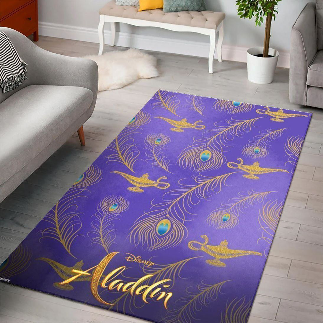 Disney Movies Rectangle Rug | Aladdin Disney Living Room Cartoon Floor Carpet