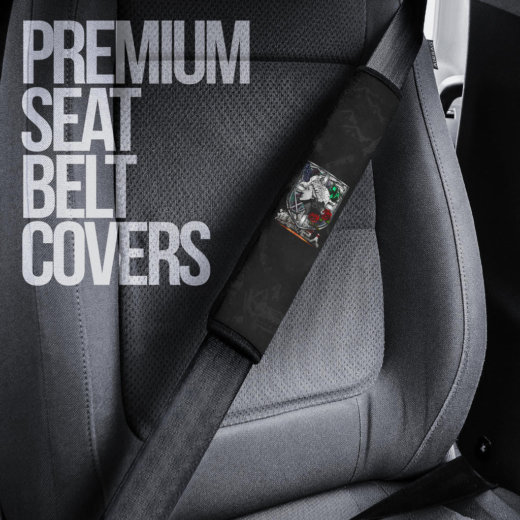 Attack On Titan Anime Seat Belt Covers - Levi Colossal Titan Transformer Metal AOT Corps Belt Covers