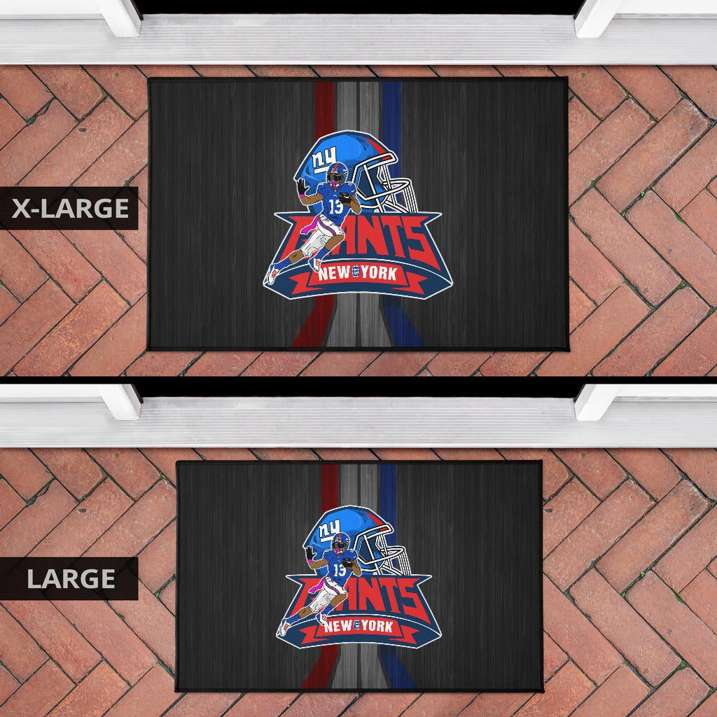 New York Giants American Football Team Door Mat Player 13 Protecting Rugby Ball Running Black Door Mat Home Decor