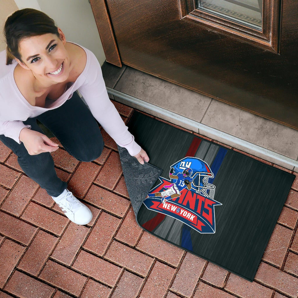 New York Giants American Football Team Door Mat Player 13 Protecting Rugby Ball Running Black Door Mat Home Decor