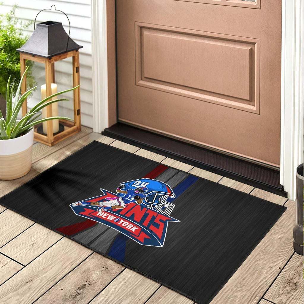 New York Giants American Football Team Door Mat Player 13 Protecting Rugby Ball Running Black Door Mat Home Decor