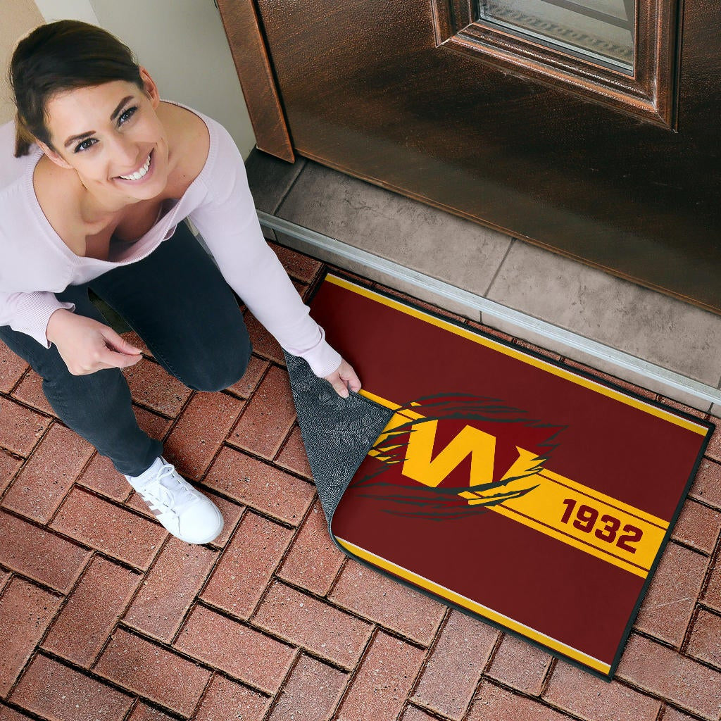 American Football Team Door Mat - Washington W Est 1932 Claw Door Mat Home Decor