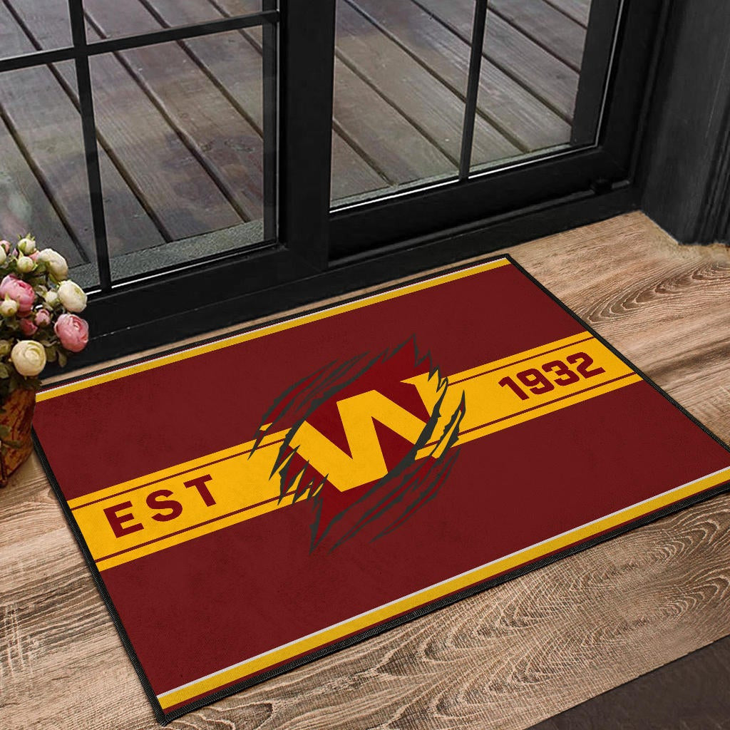 American Football Team Door Mat - Washington W Est 1932 Claw Door Mat Home Decor