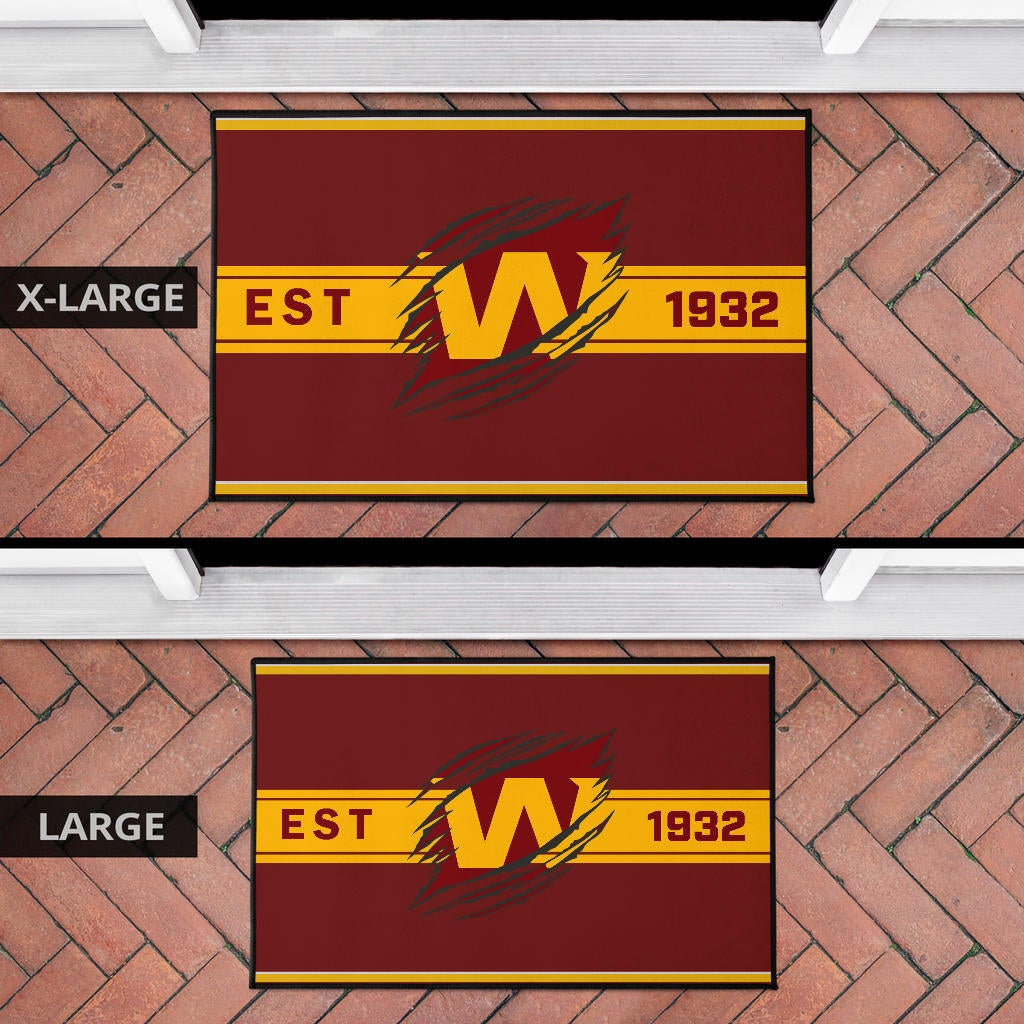 American Football Team Door Mat - Washington W Est 1932 Claw Door Mat Home Decor