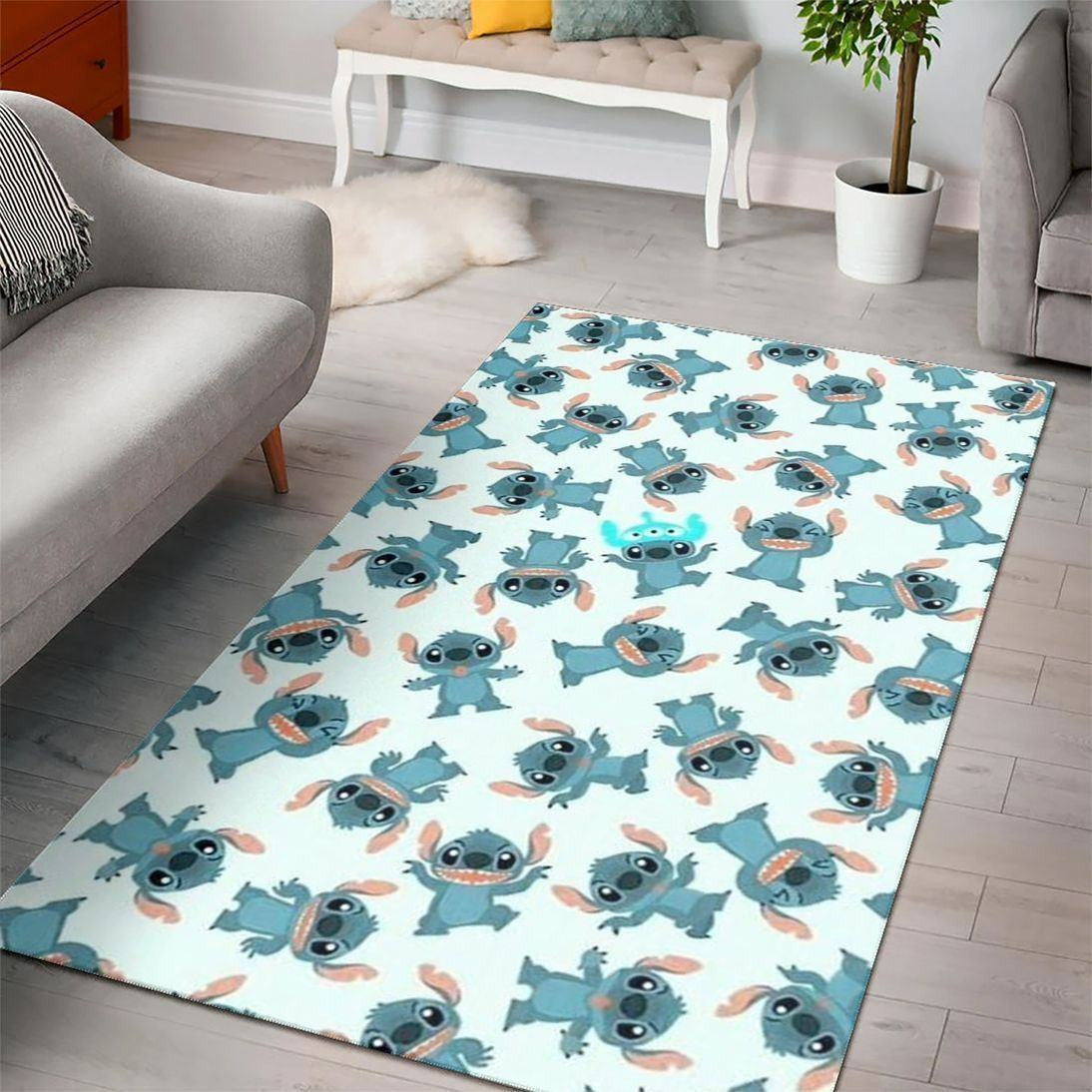 Disney Movies Rectangle Rug | Stitch Disney Living Room Cartoon Floor Carpet