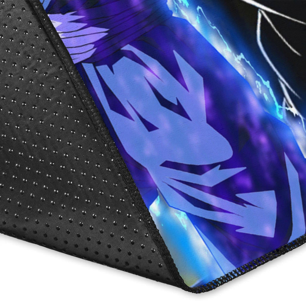 Dragon Ball Anime Area Rug - DB Super Saiyan Fighting Burst Limit Red And Blue Rugs Home Decor