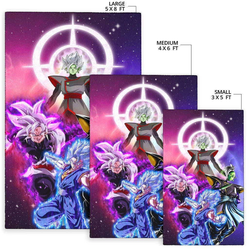 Dragon Ball Anime Area Rug - DB Super Saiyan Fighting Burst Limit Red And Blue Rugs Home Decor