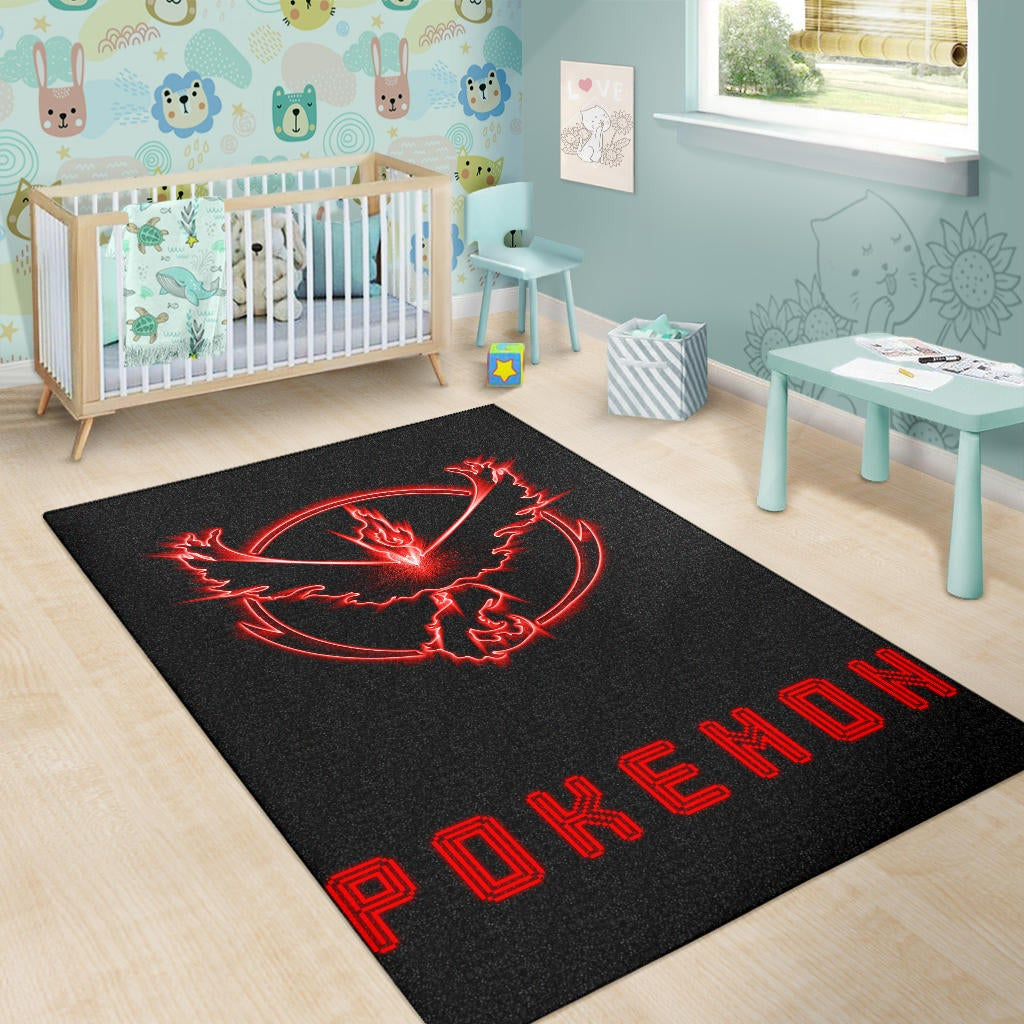 Pokemon Anime Area Rug Team Valor Symbol Red Moltres Relies On Strength Pokemon Go Rugs Home Decor