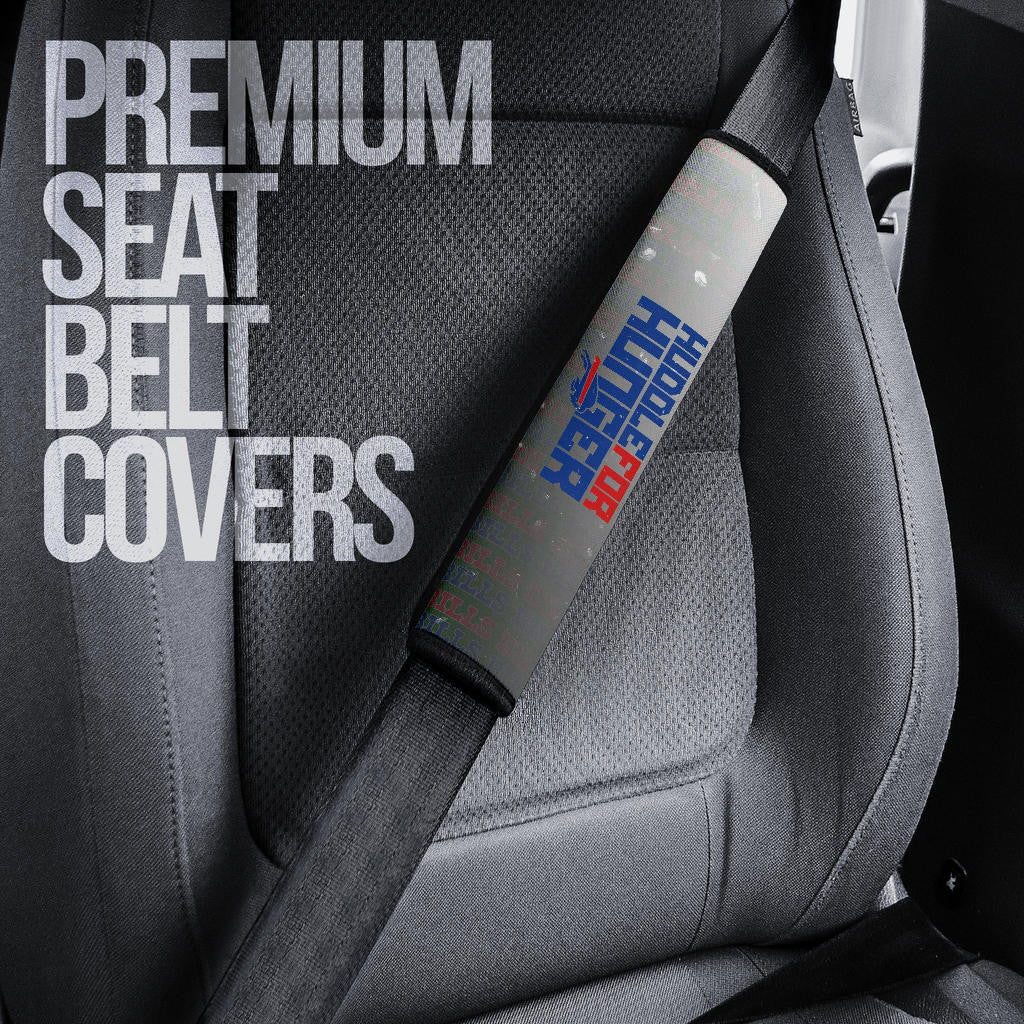 Buffalo Bills American Football Team Seat Belt Covers Jim Kelly Catching Ball And Running Huddle For Hunger Belt Covers