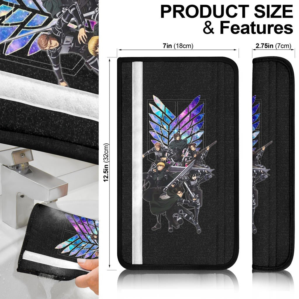 Attack On Titan Anime Seat Belt Covers - Colorful Wings Of Freedom Human Squad Fighting Belt Covers