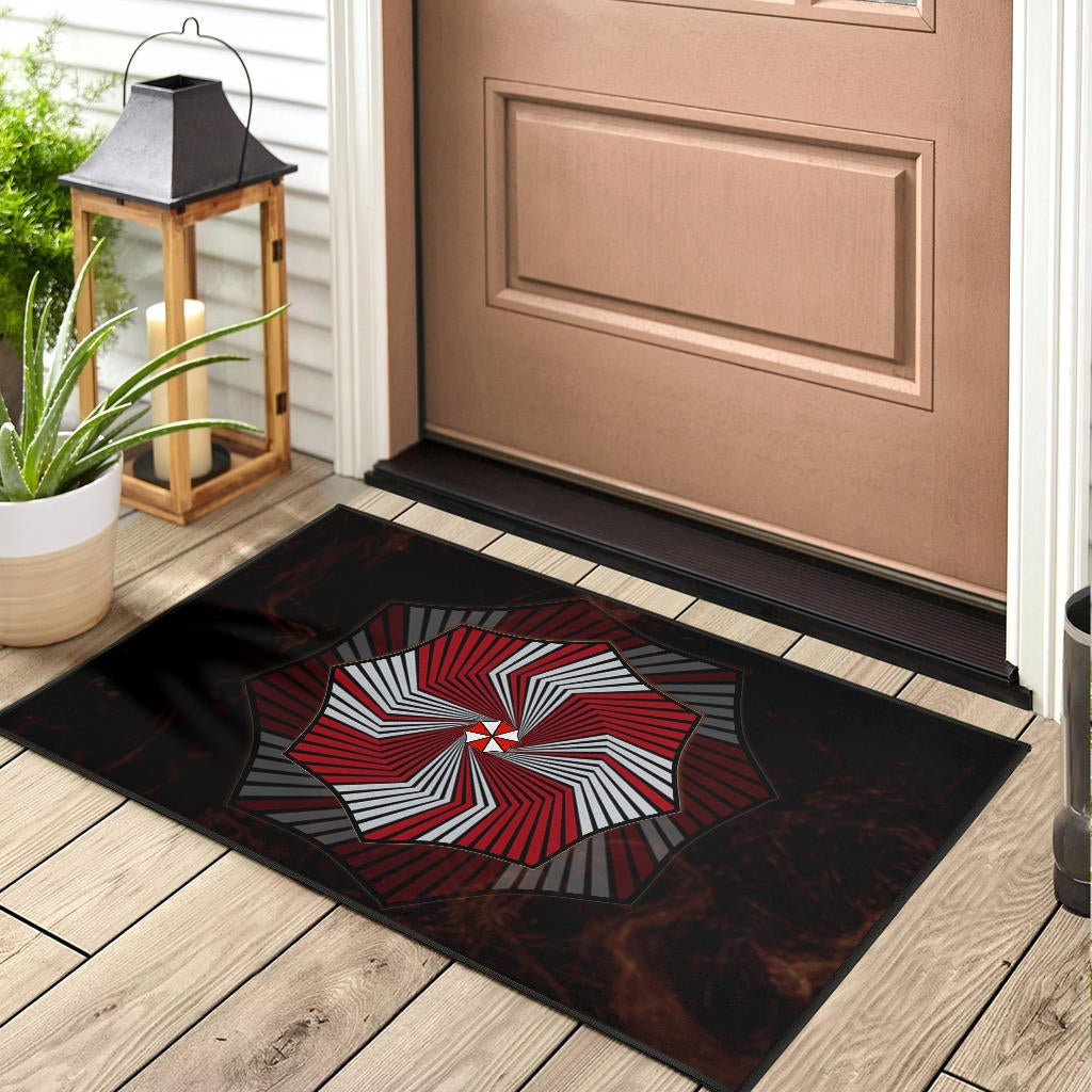 Resident Evil Game Door Mat - Umbrella Corp Symbol Spiral Door Mat Home Decor