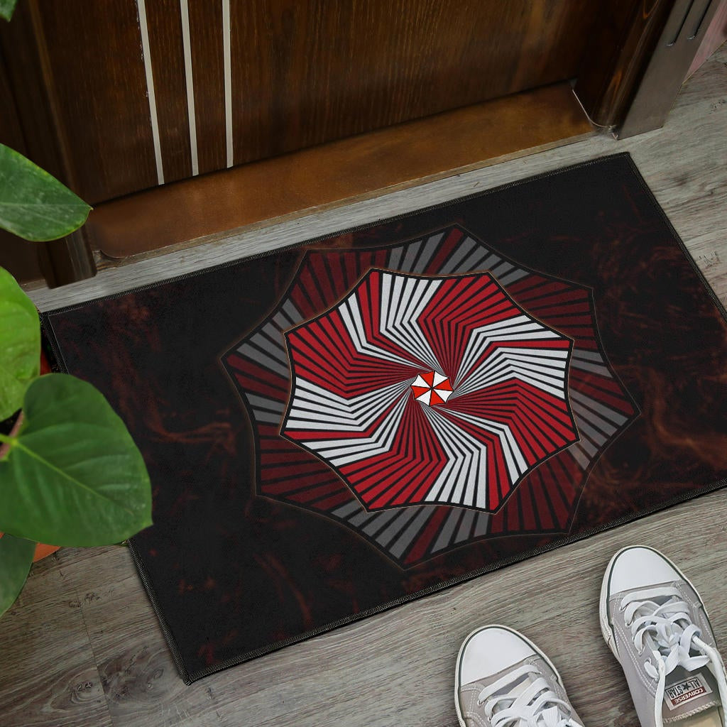 Resident Evil Game Door Mat - Umbrella Corp Symbol Spiral Door Mat Home Decor