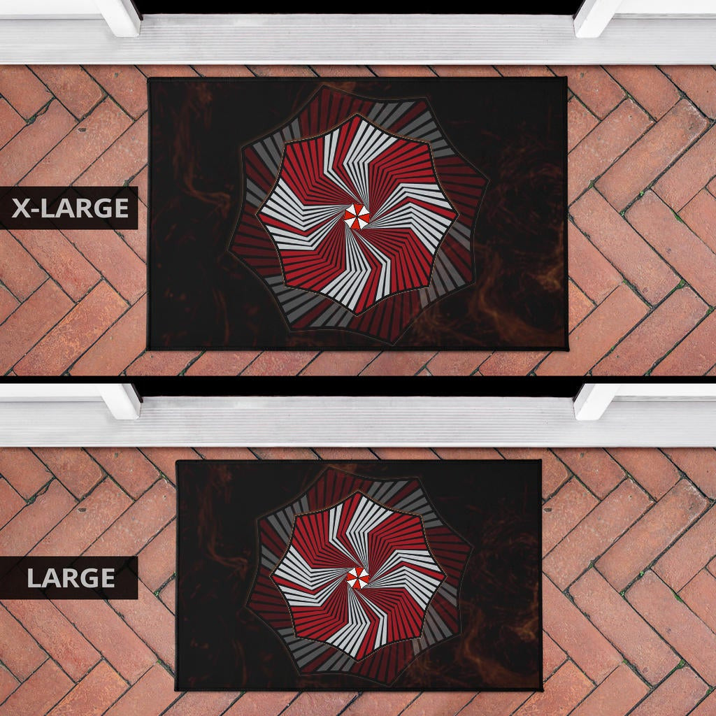 Resident Evil Game Door Mat - Umbrella Corp Symbol Spiral Door Mat Home Decor