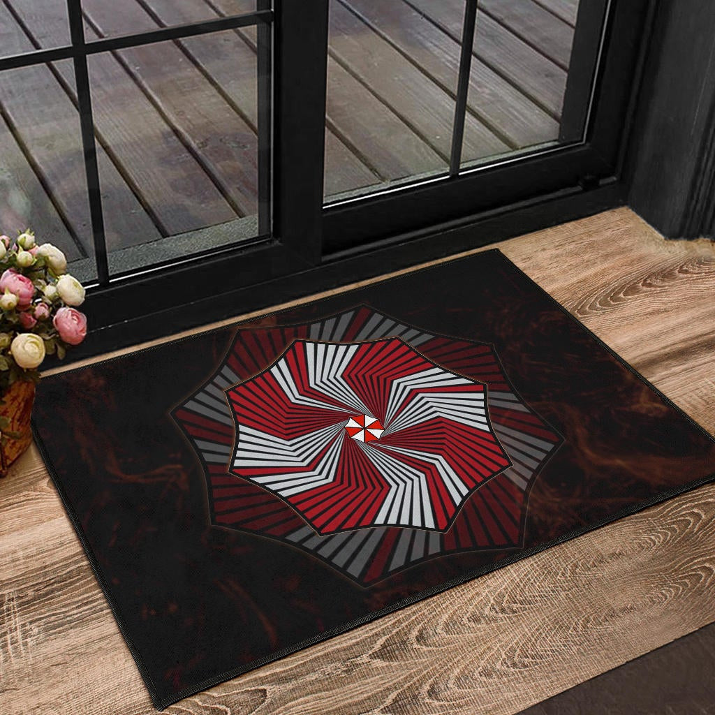 Resident Evil Game Door Mat - Umbrella Corp Symbol Spiral Door Mat Home Decor