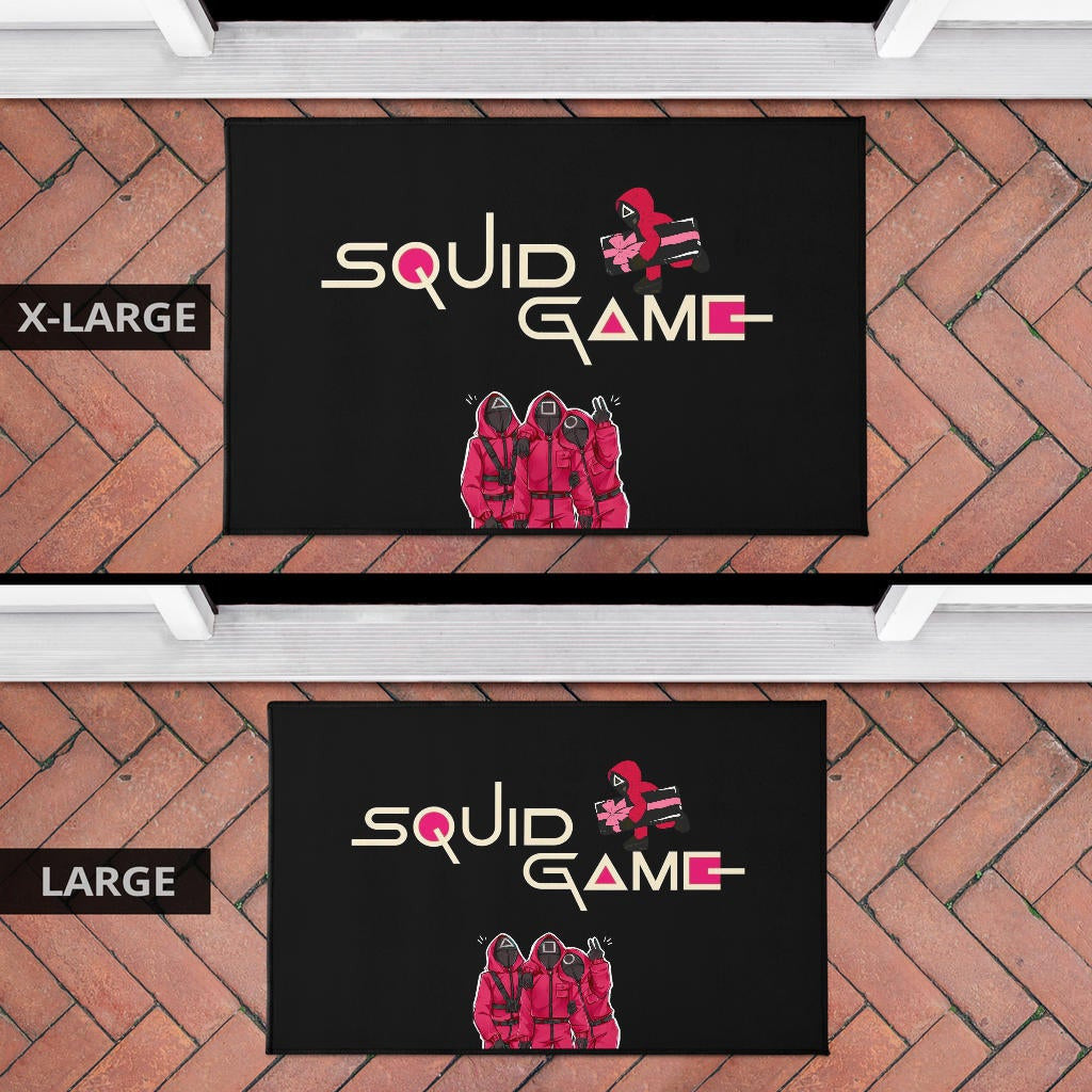 Squid Game Movie Door Mat Funny Squid Workers Surprising Pose Door Mat Home Decor