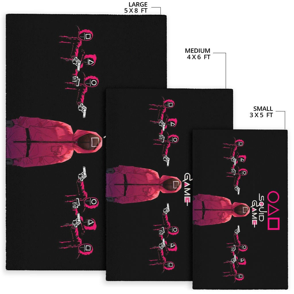 Squid Game Movie Area Rug Squid Worker Spy Attacked By Others Artwork Rugs Home Decor