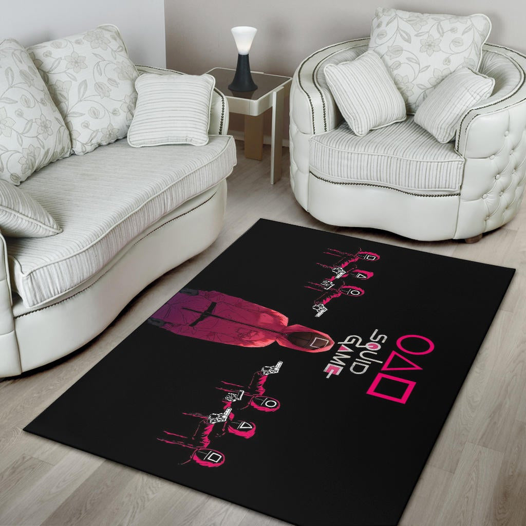 Squid Game Movie Area Rug Squid Worker Spy Attacked By Others Artwork Rugs Home Decor